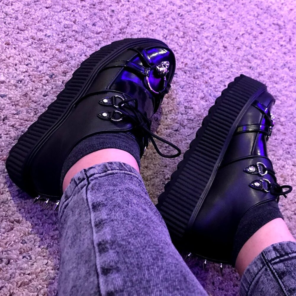 KILLSTAR Skeleton Creeper Platform Shoes – Size 9